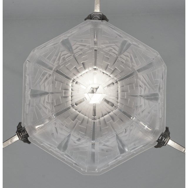 French Art Deco Chandelier by P. Maynadier 1930 France For Sale - Image 9 of 13