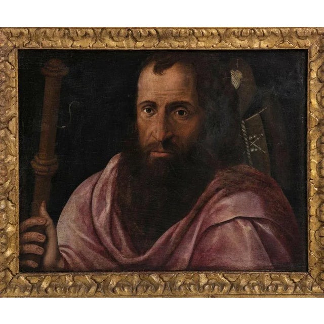 Italian School Artist, Apostle, 17th Century, Oil on Wood, Framed For Sale - Image 5 of 5
