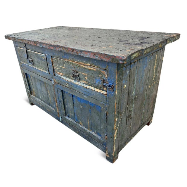 Antique Rustic Farmhouse North India Shop Cabinet For Sale In Los Angeles - Image 6 of 13