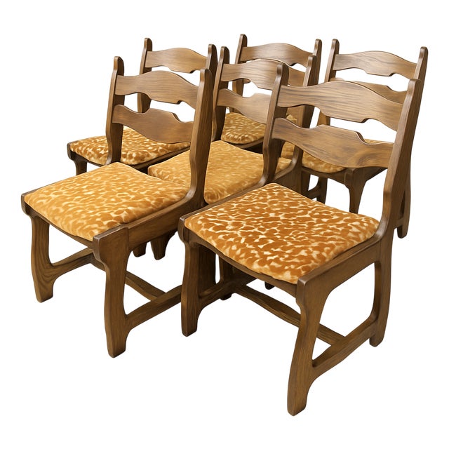 Lorraine Chairs by Guillerme et Chambron, 1950s, Set of 6 For Sale