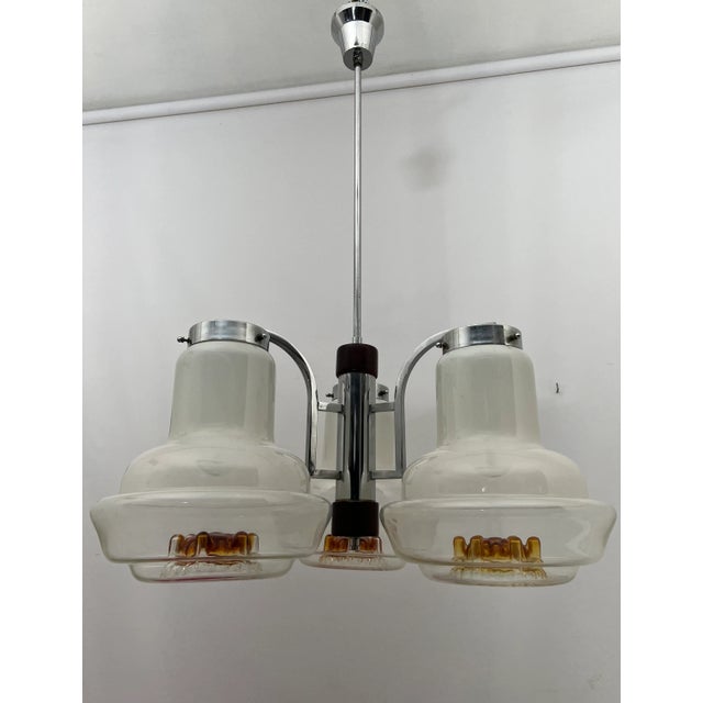 Pendant in Opaline Glass from Mazzega, 1970s, in Very Good conditions. Designed 1970 to 1979 This piece is attributed to...