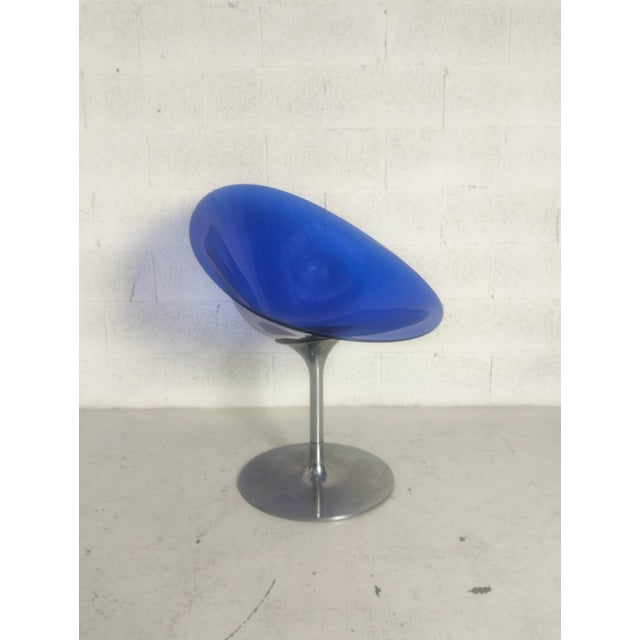 Kartell Eros チェア 青色 Eros Swivel Blue Chair by Philippe Starck for Kartell, 1990s