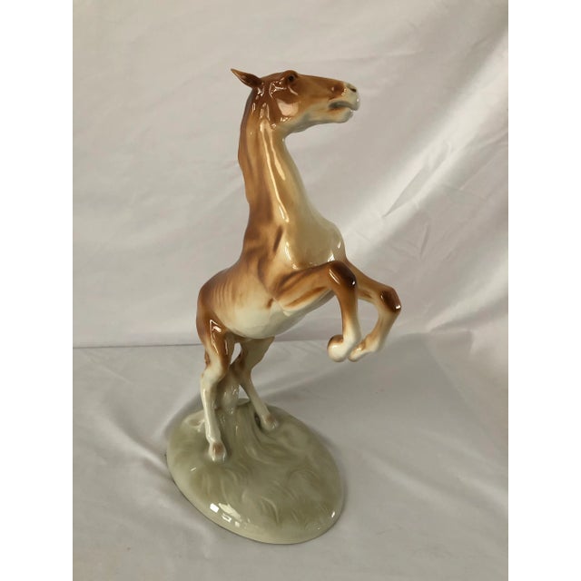 Traditional Royal Dux Porcelain Rearing Horse 1940’s For Sale - Image 3 of 11