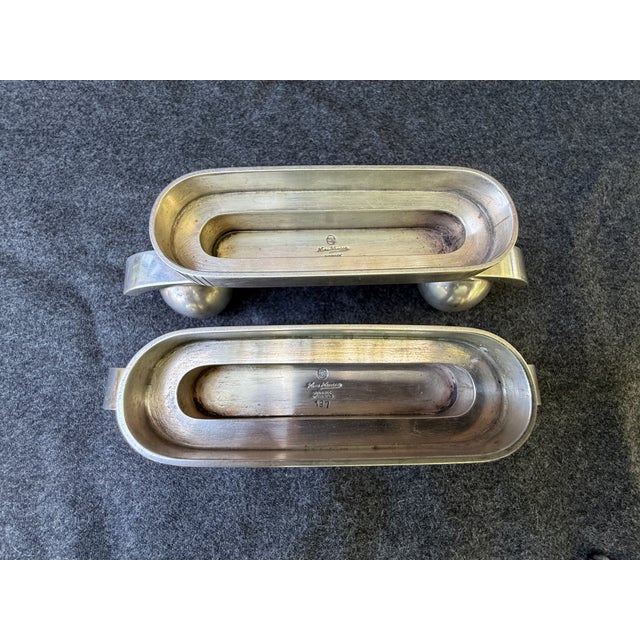 Hans Hansen Sterling Silver Low Art Deco Candlesticks For Sale - Image 16 of 18