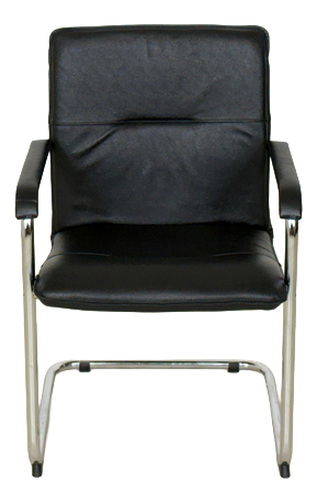 Cantilever Chair in Black Leather