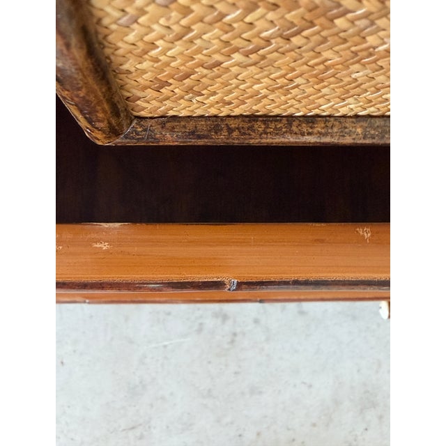 Vintage E. Murio Manila Refinished Rattan & Raffia Five Drawer Chest For Sale In Naples, FL - Image 6 of 12