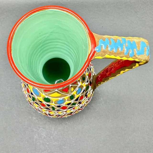 Vintage 1950’s Mid Century Modern Marmaca Italy Enameled Ceramic Art Pottery Pitcher For Sale In New York - Image 6 of 9
