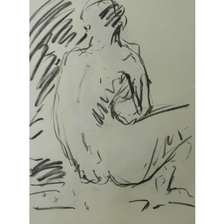 Contemporary Abstract Figurative Nude Charcoal Drawing by Jose Trujillo For Sale