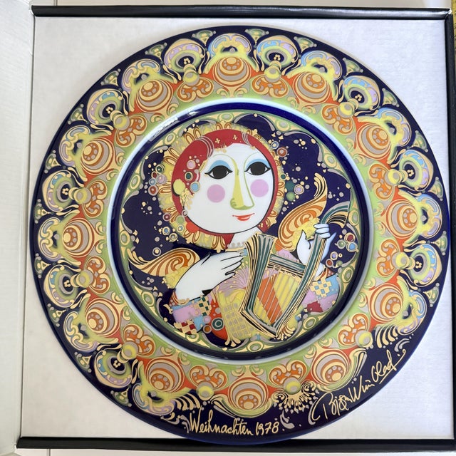 Ceramic Angel with Harp Christmas Plate in Porcelain by Björn Wiinblad for Rosenthal Studio Linie, Germany, 1978 For Sale - Image 7 of 7