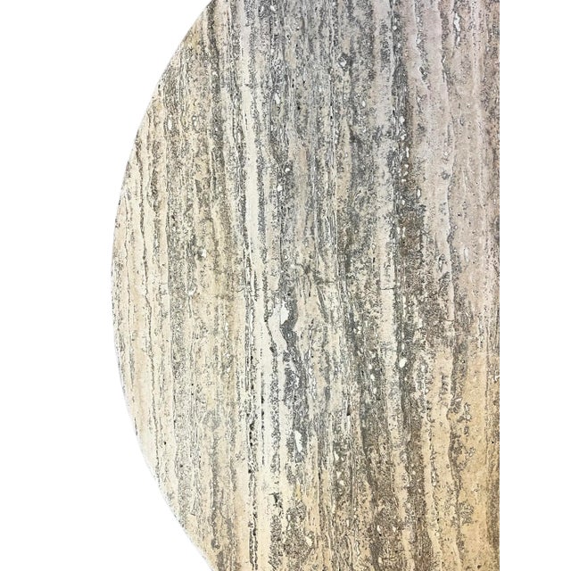 Wood Round Kebe Stone Top Coffee Table For Sale - Image 7 of 8