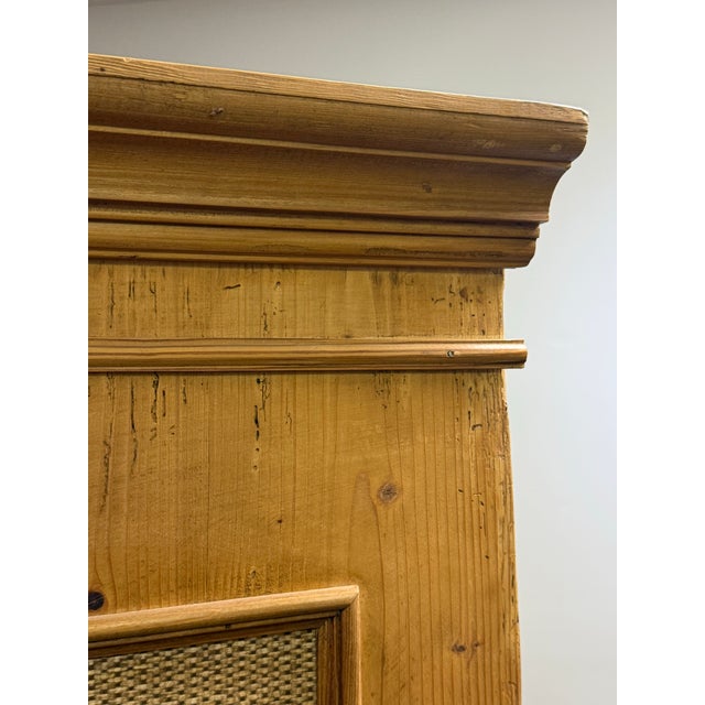 Wood Vintage Scrubbed Pine Farmhouse Style Armoire For Sale - Image 7 of 12