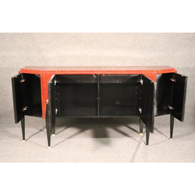 Italian-Made Ruhlmann Art Deco Replica Mahogany Sideboard Buffet For Sale - Image 9 of 12