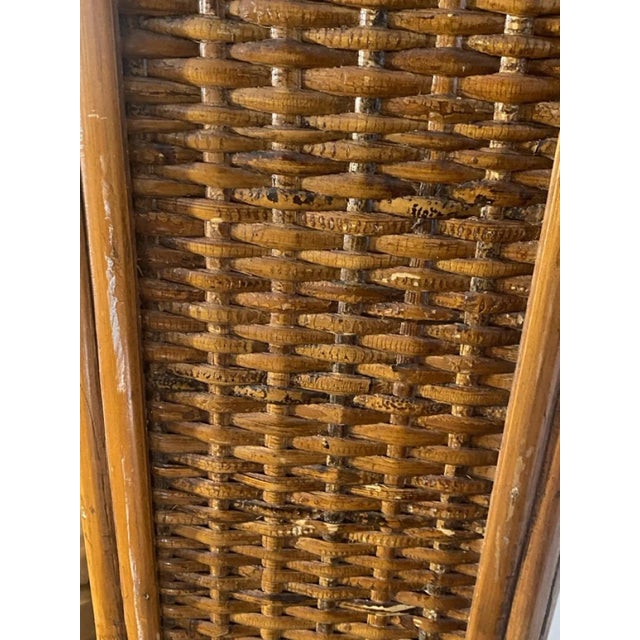 Wood Mid 20th Century Modern Rattan & Bamboo Rectangular Mirror For Sale - Image 7 of 10
