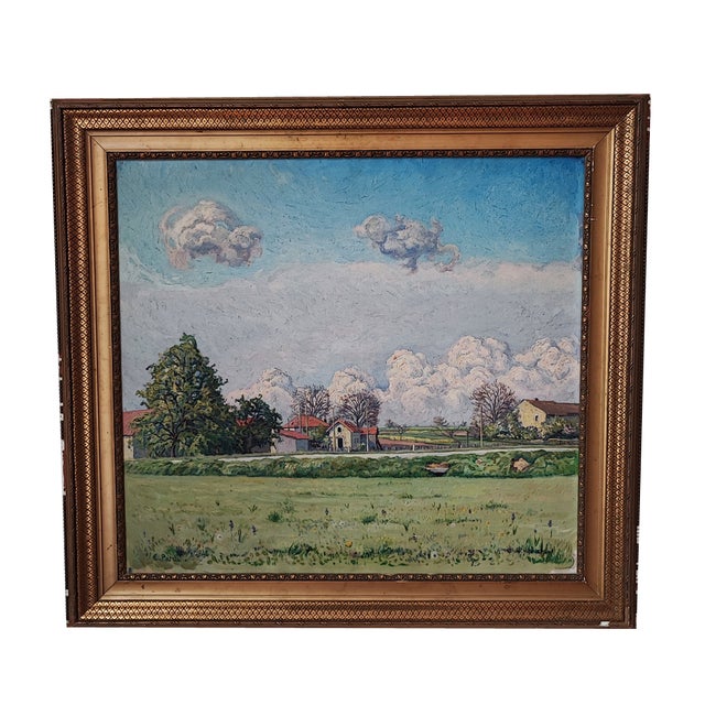 Emile Patru, Saint Didier, Oil on Canvas, Framed For Sale