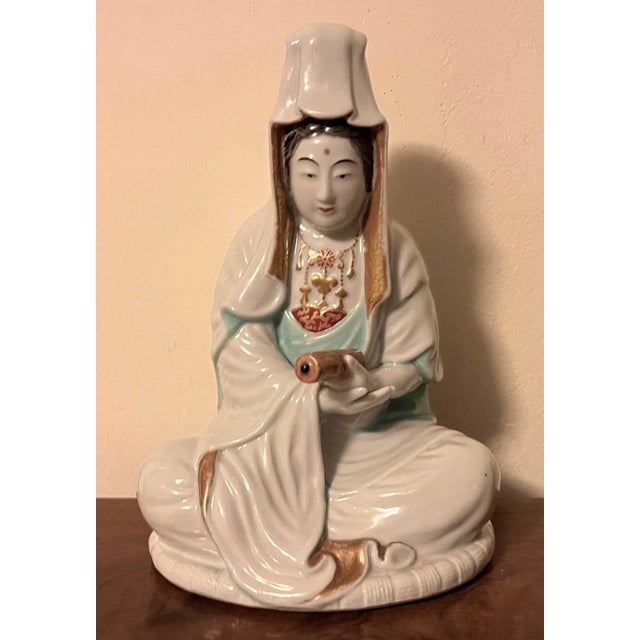 19th Century Japanese Meiji Porcelain Figure of a Goddess or Guanyin For Sale - Image 13 of 13