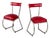 French Chairs in Red Faux Leather and Metal, 1930s, Set of 2 For Sale