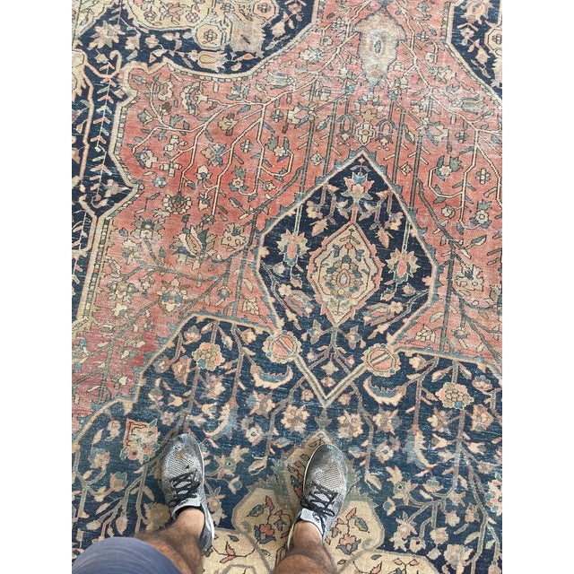 Antique Ferahan Sarouk Muted Natural Dyes Rug 10 x 17.3 For Sale - Image 11 of 13