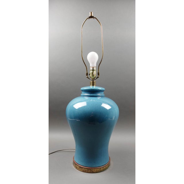 Paul Hanson Mid Century Turquoise Blue Oversized Ginger Jar Ceramic