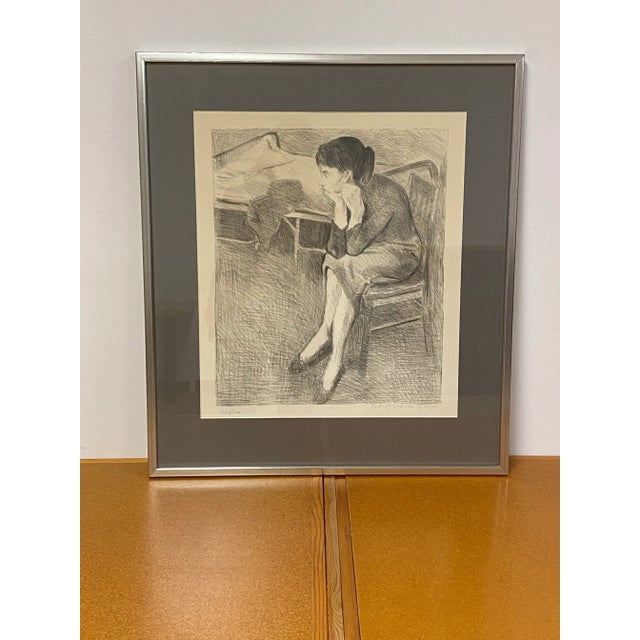 Mid 20th Century Mid 20th Century Raphael Soyer Signed Limited Edition "Woman Pondering" Numbered Print 100/300 For Sale - Image 5 of 10