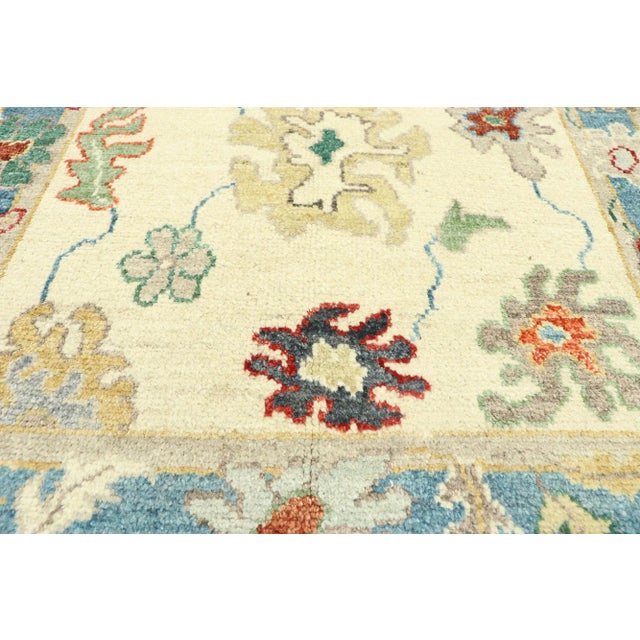 Colorful Oushak Rug - 03'04 X 04'11 For Sale - Image 4 of 9