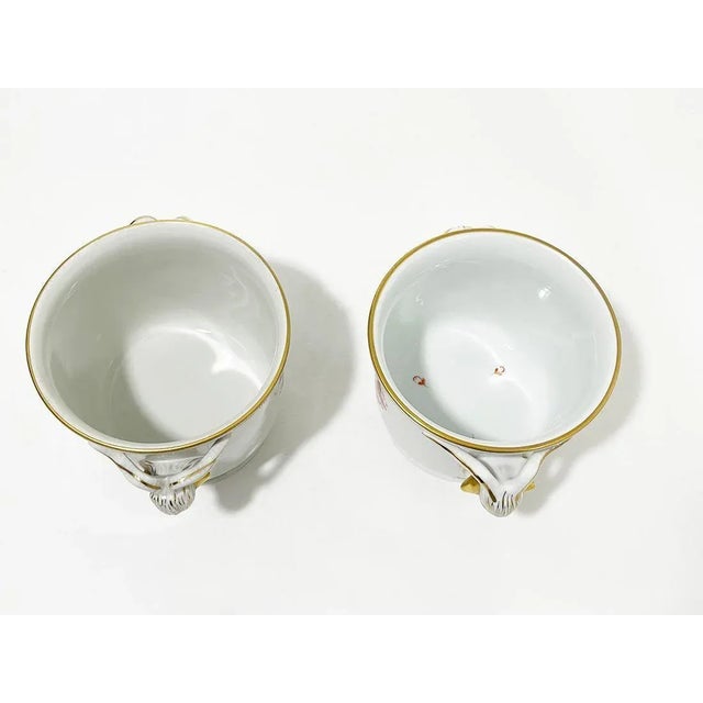 Hungarian Porcelain Apponyi Orange Cachepots from Herend, 1960s, Set of 2 For Sale - Image 4 of 9