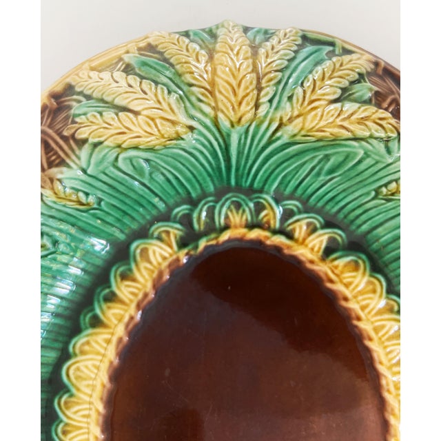 Late 19th Century Antique 19thC Majolica Wheat Bread TrayPlatter C1880s For Sale - Image 5 of 8