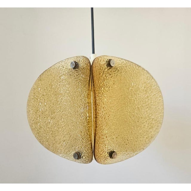 Metal Mid-Century Glass Pendant Lamp, Germany, 1960s For Sale - Image 7 of 15