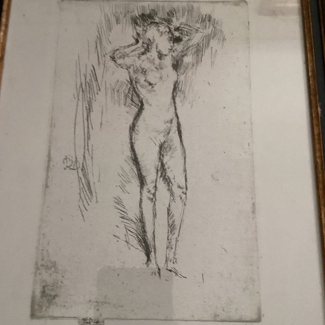 Vintage Original Art Print of Etching With Drypoint “ Binding the Hair “ by James McNeill Whistler ( 1834 - 1903 ) For Sale - Image 4 of 12