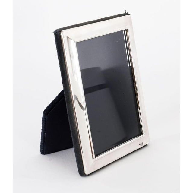 Metal Vintage Sterling Silver Rectangular Portrait Photo Frame attributed to Carrs, 1990s For Sale - Image 7 of 8
