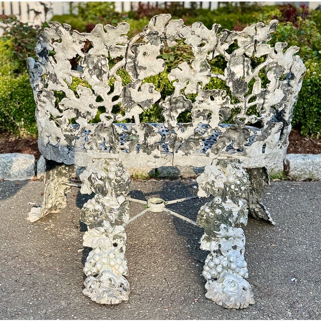Late 19th Century Cast Iron Grapevine Garden Bench Settee John McLean New York Circa 1875 For Sale - Image 5 of 14