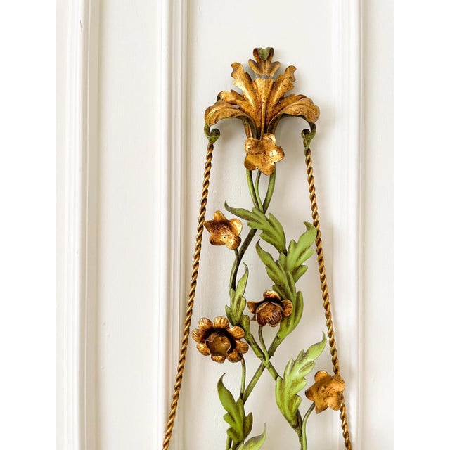 1960s Vintage Italian Florentine Wall Candleholder, 1960s For Sale - Image 5 of 8