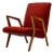 Vintage Italian Armchair in Walnut and Burgundy, 1960s For Sale