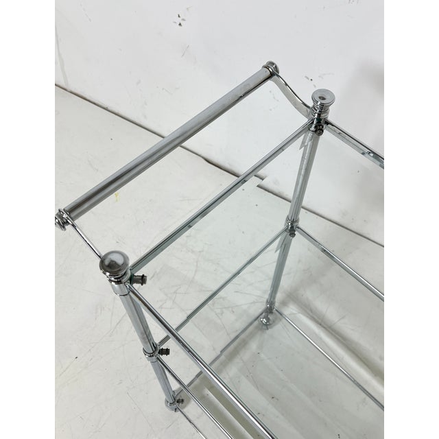 Mid-Century Modern C. 1970s French Chrome Drinks Trolley / Serving Cart For Sale - Image 3 of 8