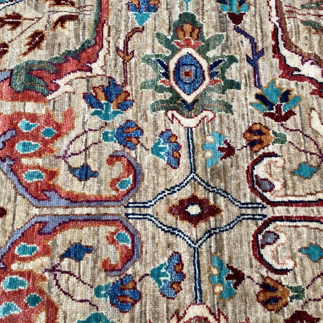 Camel Persian Khorassan Hand-Knotted Wool Rug - 7'9" X 9'9" For Sale - Image 11 of 16