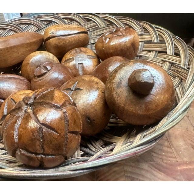 Mid-Century Modern 1960’s Wooden Mid-Century Modern Carved Fruit. Set of 12 For Sale - Image 3 of 6