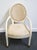 Contemporary Century Furniture Villa Domain Collection Neoclassical Art Deco Maple Round Lattice Back Dining Arm Chair For Sale - Image 3 of 11