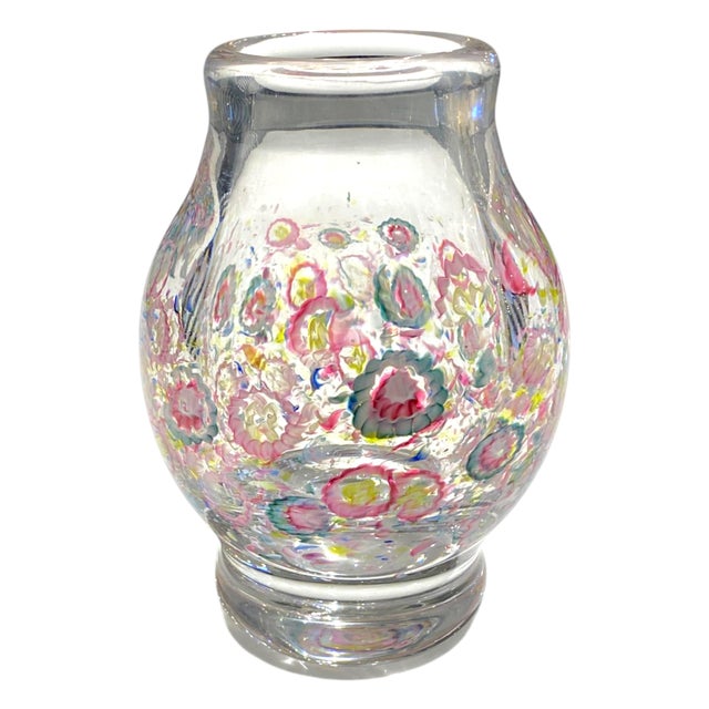 Rare Charles Graffart for Val Saint Lambert Millefiori Art Crystal Glass Vase, Signed 1950 For Sale In San Francisco - Image 6 of 9