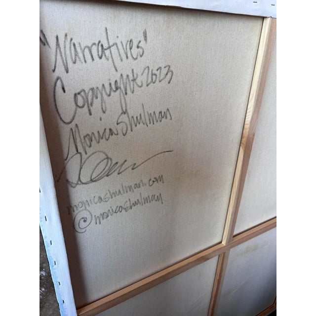 "Narratives" Contemporary Abstract Oil Painting by Monica Shulman For Sale - Image 10 of 10