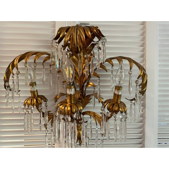 Vintage Italian Palm Tree Tole Sconce For Sale In San Francisco - Image 6 of 10