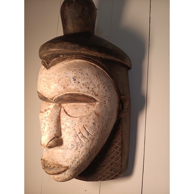 Brown Extraordinary Vintage African Tribal Mask Pair – Dramatic Hand Carved Wall Sculptures For Sale - Image 8 of 10