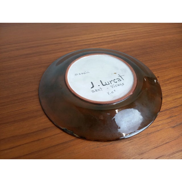 Black Ceramic Plate by Jean Lurçat for Saint Vincens, 1950s For Sale - Image 8 of 11