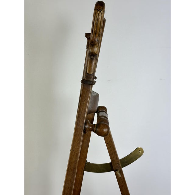 Walnut Easel with Swan Neck Decoration, 1970s For Sale - Image 3 of 15