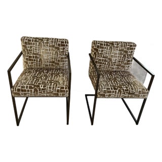 Miles Talbott Accent Chairs in Gold /Linen -Set For Sale
