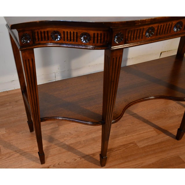Wood 1910s Antique English Regency Burl Walnut Console Table / Sofa Table For Sale - Image 7 of 15