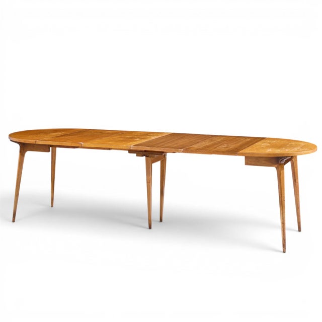 Mid-Century Modern Bertha Schaefer for Singer and Sons Mid Century Walnut Dining Table With 4 Leaves For Sale - Image 3 of 18