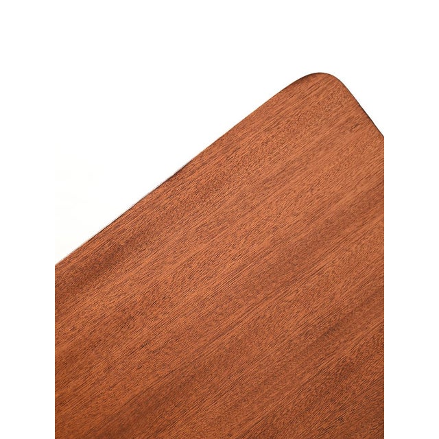 Wood Scandinavian Mahogany Desk with Brass Handles, 1940s For Sale - Image 7 of 10
