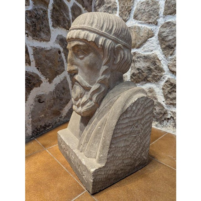 French School Artist, Bust of Aesculapius, 19th Century, Stone For Sale - Image 3 of 13