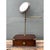 Vintage Brass and Wood Campaign Vanity Mirror For Sale - Image 10 of 12