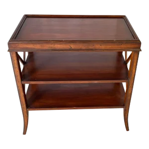 Antique Classical 3 Tier Side Table With Writing Slide