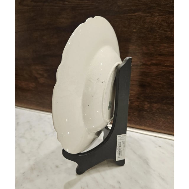 English Early 20th Century English Green Transferware Soup Bowl For Sale - Image 3 of 10